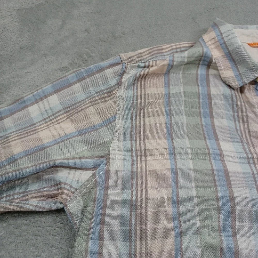 Tommy Bahama Shirt Mens XL Blue Plaid Relax Island Modern Fit Cotton‎ Blend